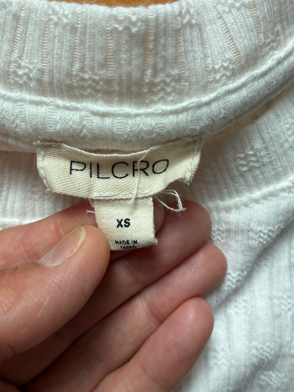 Pilcro Ivory Textured Rib Layering Tee - Picture 2 of 6